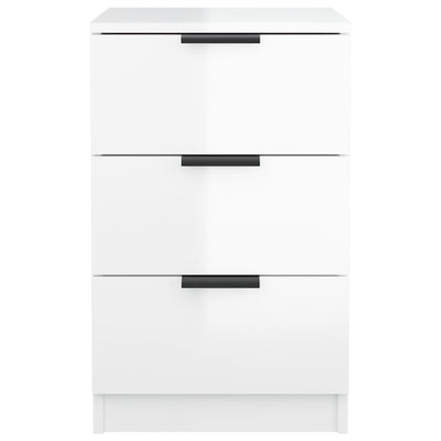 Bedside Cabinets 2 pcs High Gloss White 40x36x65 cm