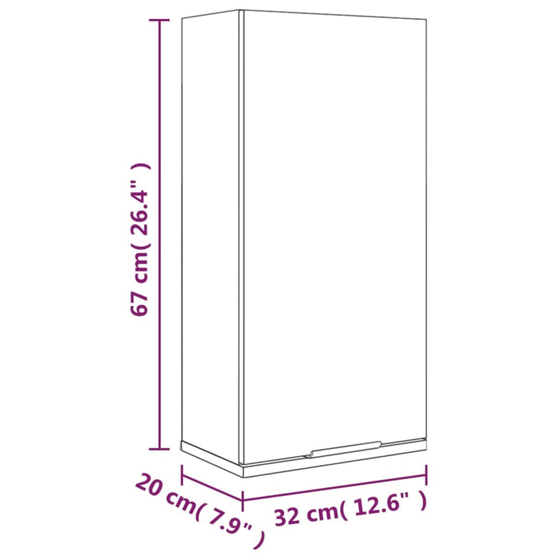 Wall-mounted Bathroom Cabinet White 32x20x67 cm