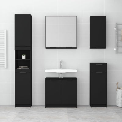 Wall-mounted Bathroom Cabinet Black 32x20x67 cm