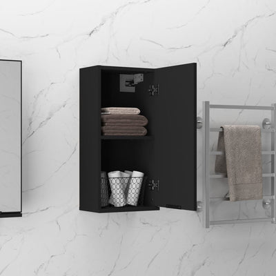 Wall-mounted Bathroom Cabinet Black 32x20x67 cm