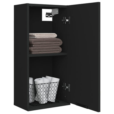 Wall-mounted Bathroom Cabinet Black 32x20x67 cm