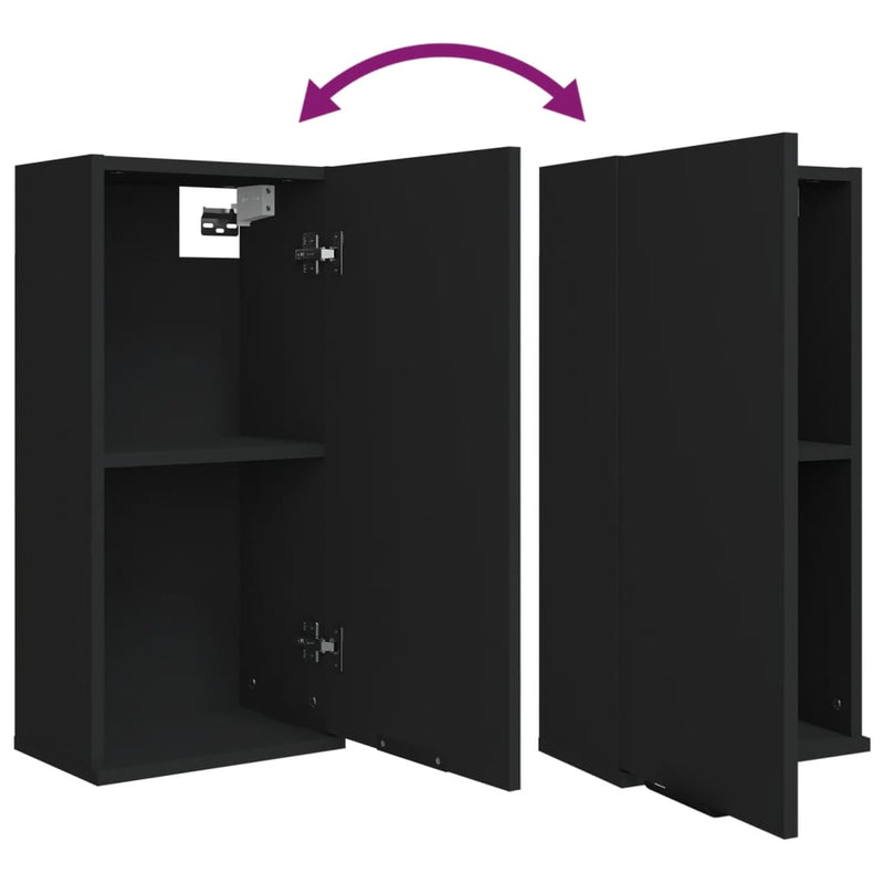 Wall-mounted Bathroom Cabinet Black 32x20x67 cm