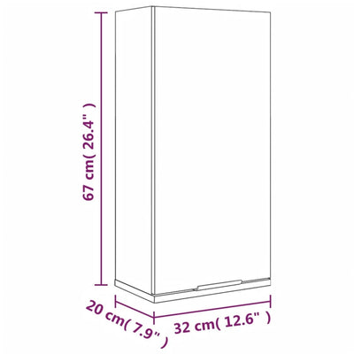 Wall-mounted Bathroom Cabinet Black 32x20x67 cm