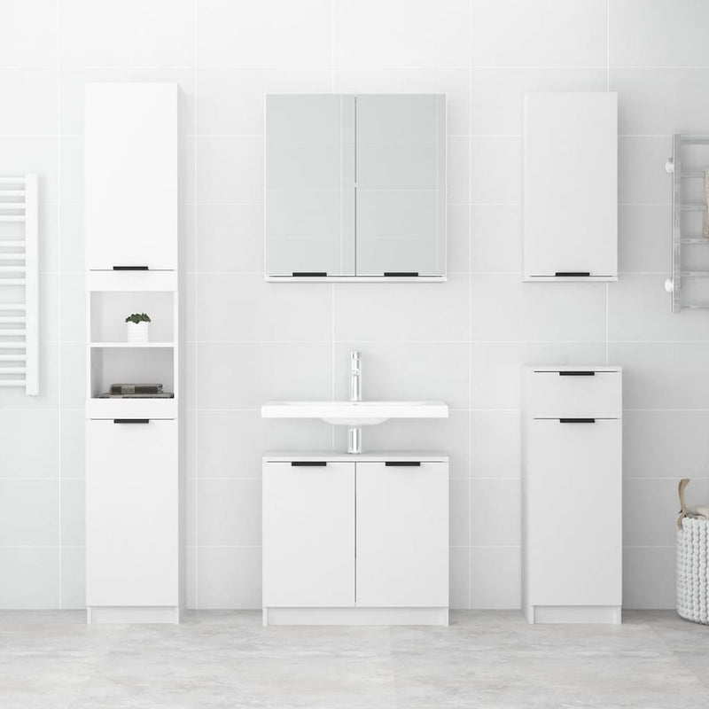 Bathroom Cabinet White 32x34x188.5 cm Engineered Wood