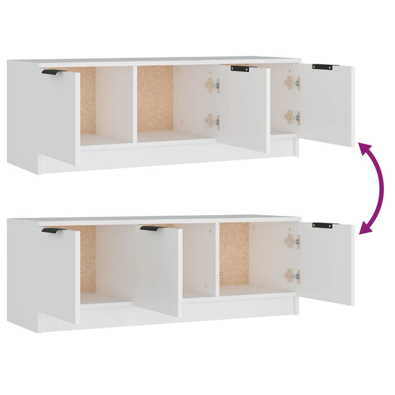 TV Cabinet White 102x35x36.5 cm Engineered Wood