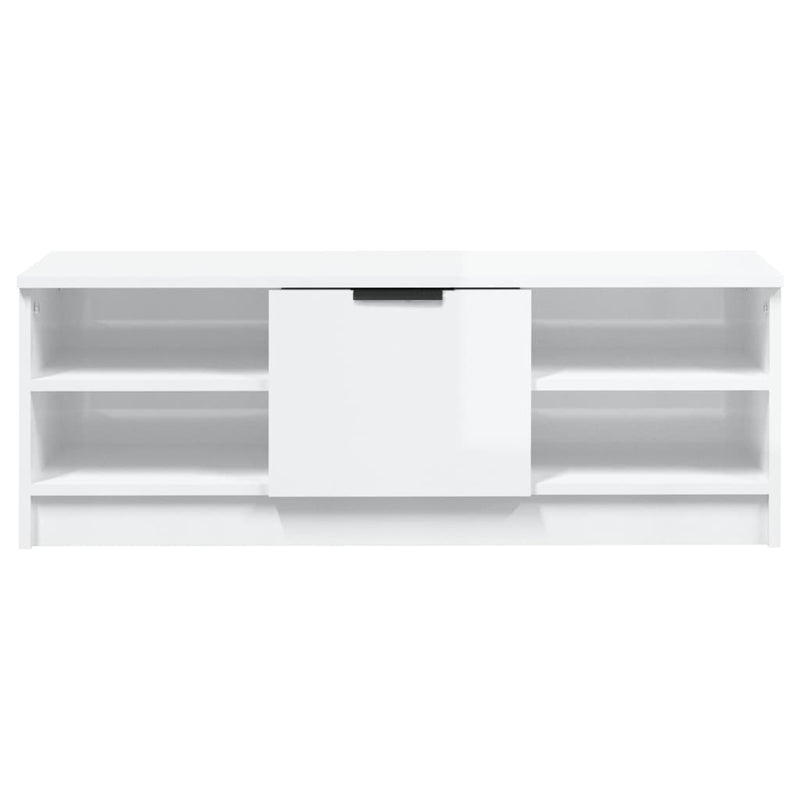 TV Cabinet High Gloss White 102x35.5x36.5 cm Engineered Wood