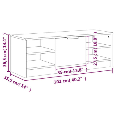 TV Cabinet High Gloss White 102x35.5x36.5 cm Engineered Wood