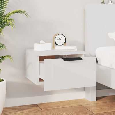 Wall-mounted Bedside Cabinets 2 pcs High Gloss White 34x30x20 cm