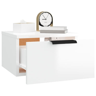 Wall-mounted Bedside Cabinets 2 pcs High Gloss White 34x30x20 cm