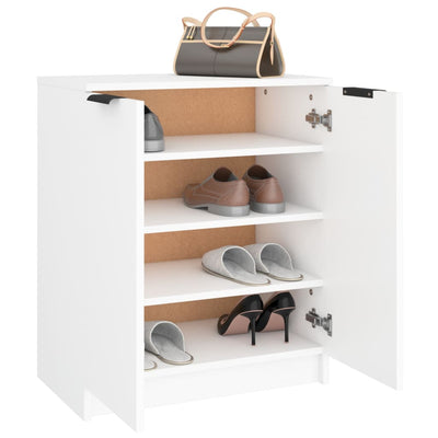 Shoe Cabinet White 59x35x70 cm Engineered Wood