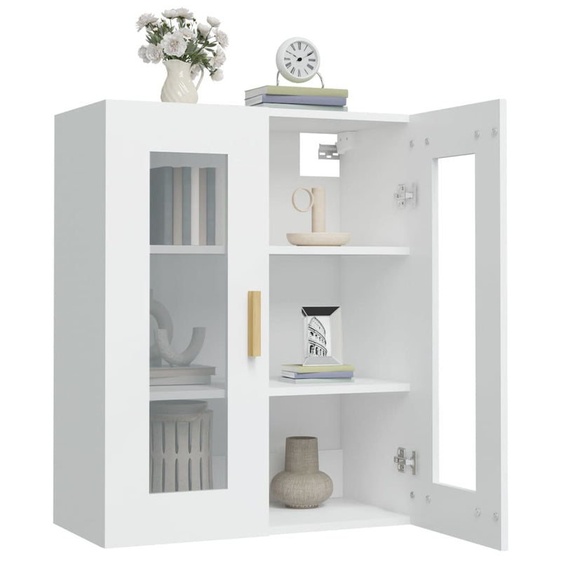 Hanging Wall Cabinet White 69.5x34x90 cm