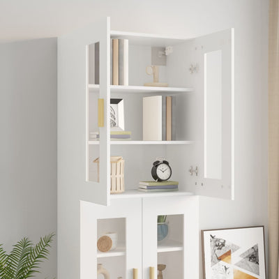 Hanging Wall Cabinet White 69.5x34x90 cm