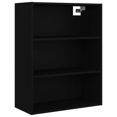 Hanging Wall Cabinet Black 69.5x32.5x90 cm