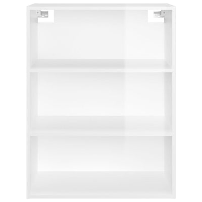 Hanging Wall Cabinet High Gloss White 69.5x32.5x90 cm