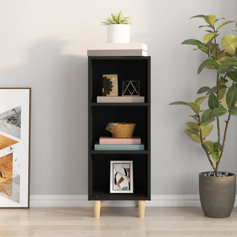 Sideboard Black 34.5x32.5x90 cm Engineered Wood