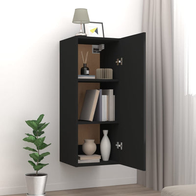 Wall Cabinet Black 34.5x34x90 cm Engineered Wood