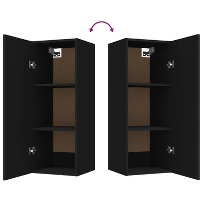 Wall Cabinet Black 34.5x34x90 cm Engineered Wood