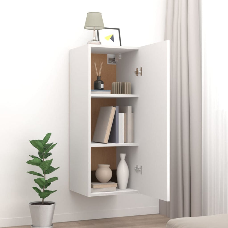 Hanging Wall Cabinet White 34.5x34x90 cm Engineered Wood