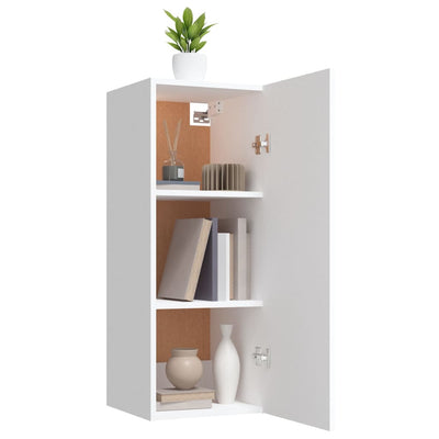 Hanging Wall Cabinet White 34.5x34x90 cm Engineered Wood