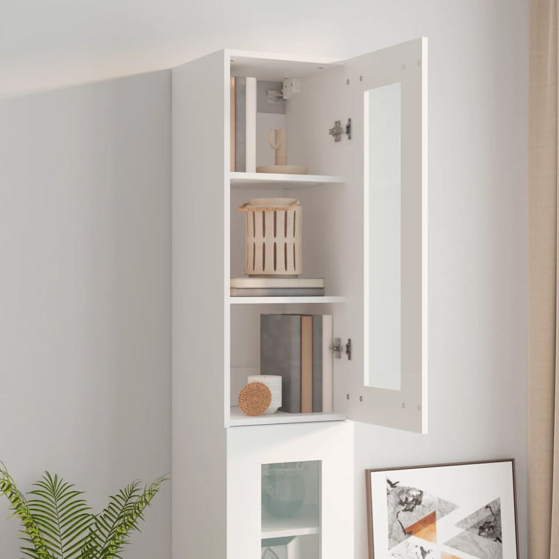 Hanging Wall Cabinet White 34.5x34x90 cm