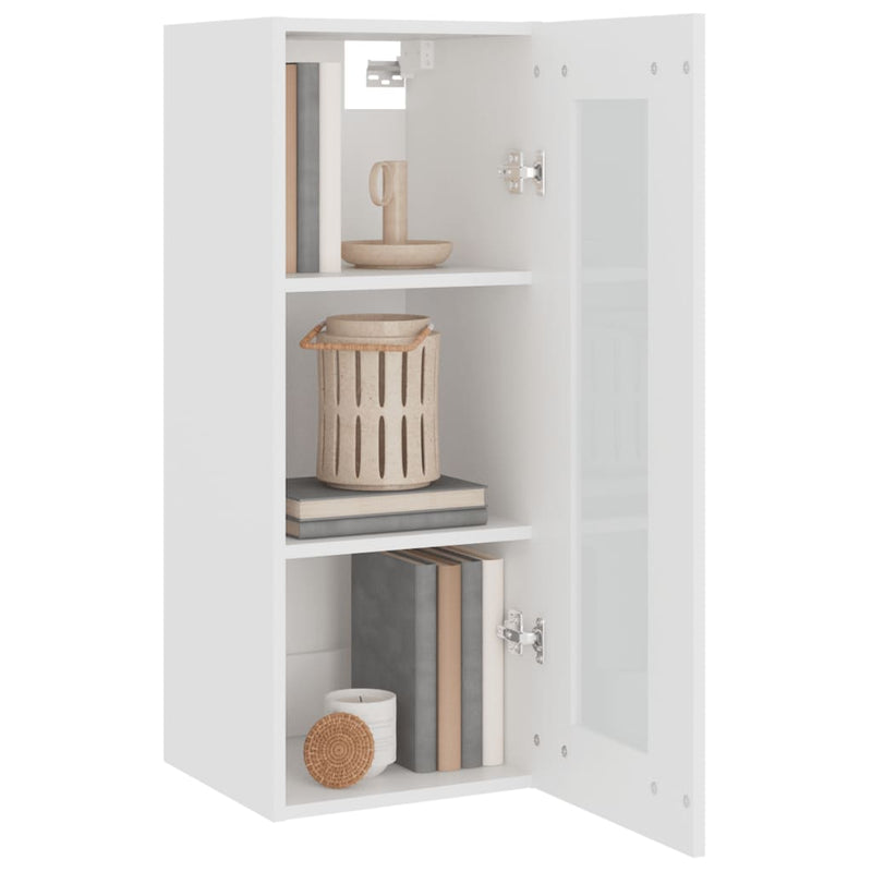 Hanging Wall Cabinet White 34.5x34x90 cm