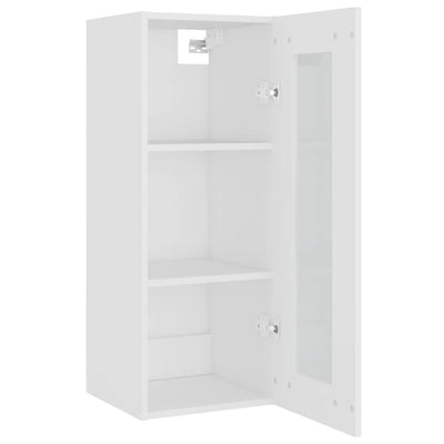 Hanging Wall Cabinet White 34.5x34x90 cm