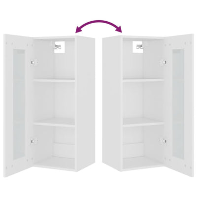 Hanging Wall Cabinet White 34.5x34x90 cm