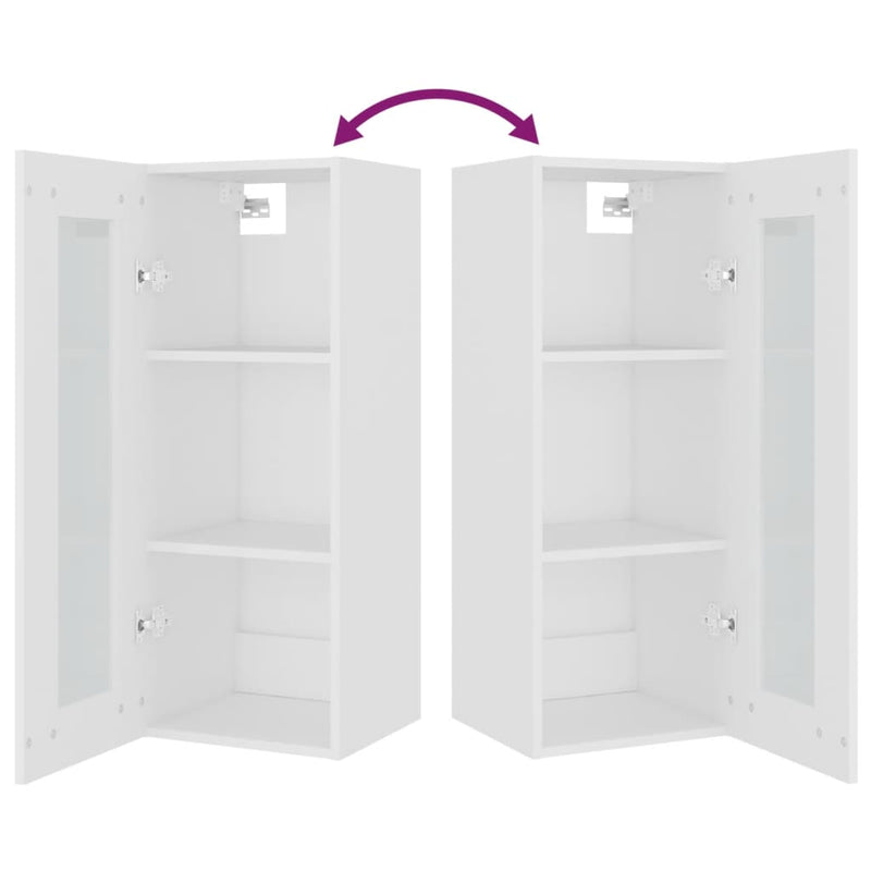 Hanging Wall Cabinet White 34.5x34x90 cm