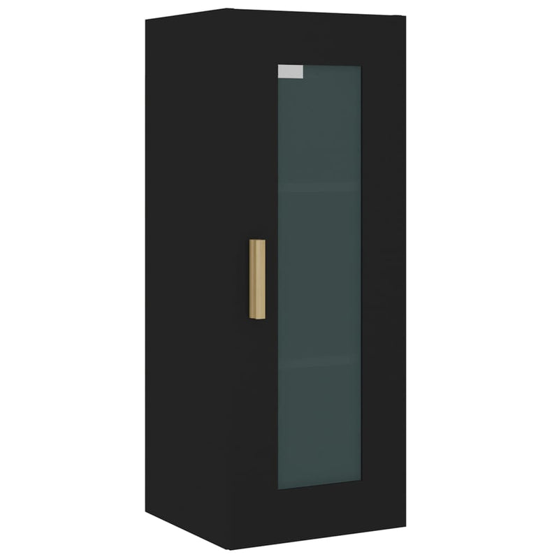 Hanging Wall Cabinet Black 34.5x34x90 cm