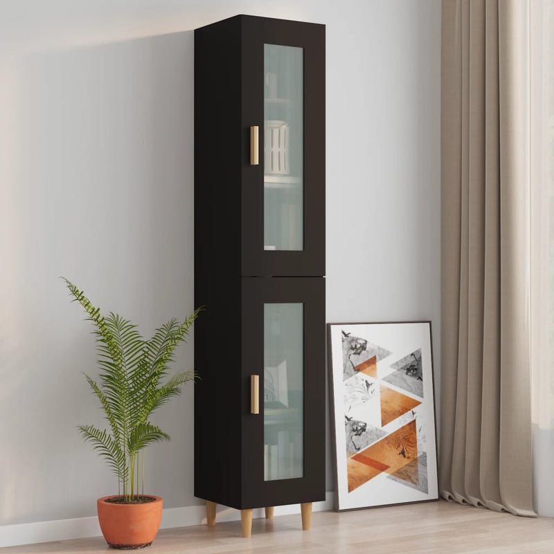 Hanging Wall Cabinet Black 34.5x34x90 cm