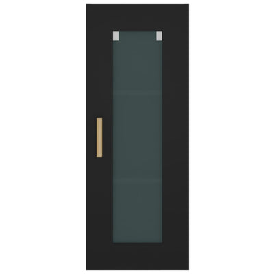 Hanging Wall Cabinet Black 34.5x34x90 cm