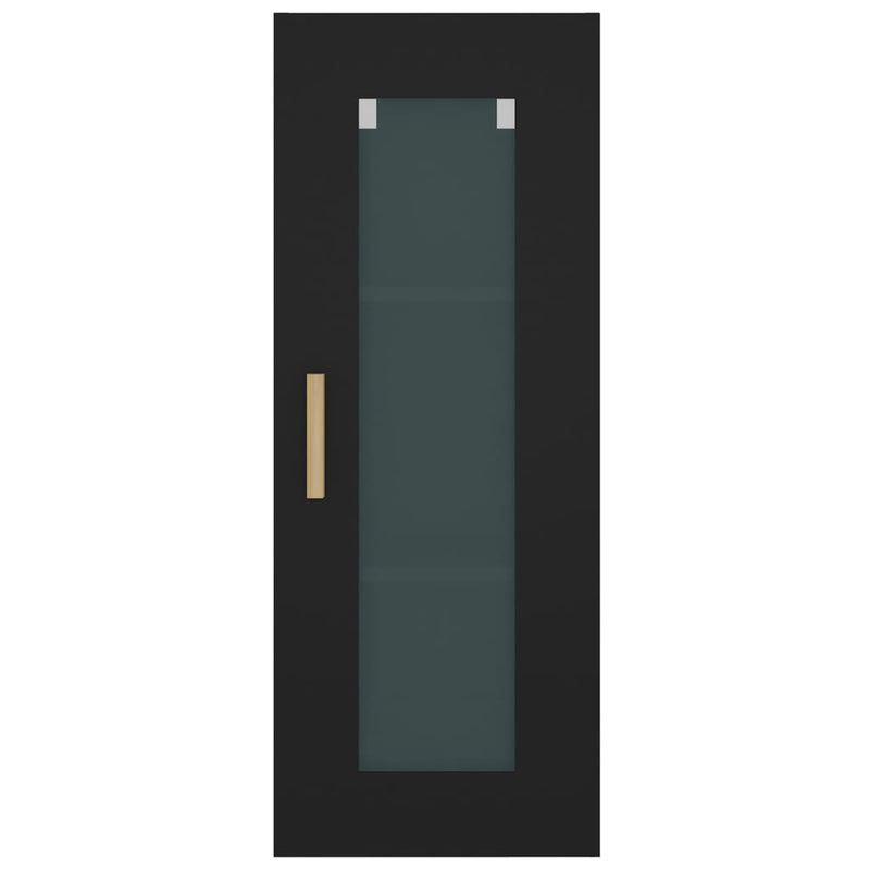 Hanging Wall Cabinet Black 34.5x34x90 cm