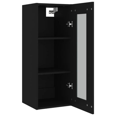 Hanging Wall Cabinet Black 34.5x34x90 cm