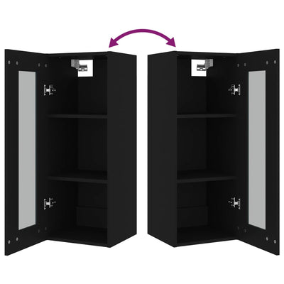 Hanging Wall Cabinet Black 34.5x34x90 cm