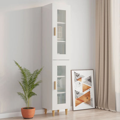 Hanging Wall Cabinet High Gloss White 34.5x34x90 cm