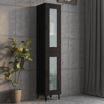 Hanging Wall Cabinet Black 34.5x34x90 cm