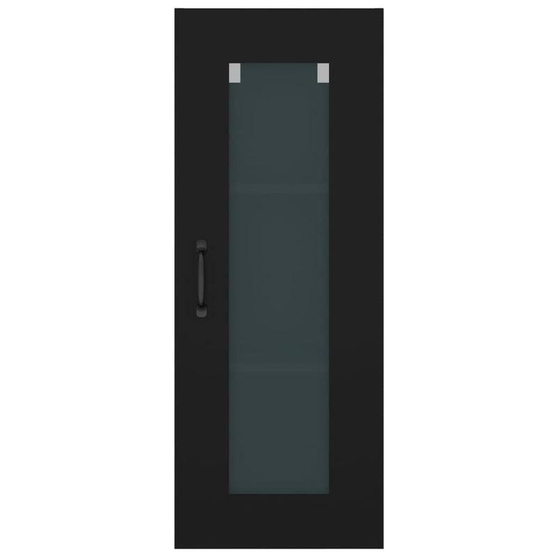 Hanging Wall Cabinet Black 34.5x34x90 cm