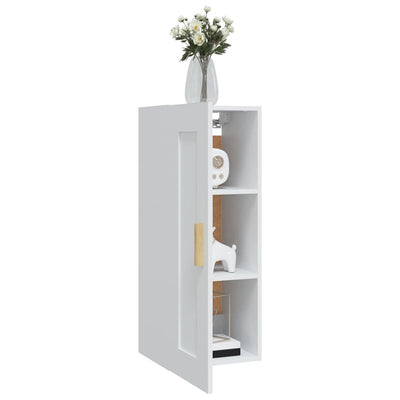 Wall Cabinet White 35x34x90 cm Engineered Wood