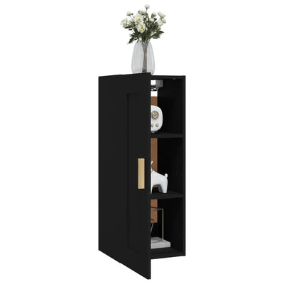 Wall Cabinet Black 35x34x90 cm Engineered Wood