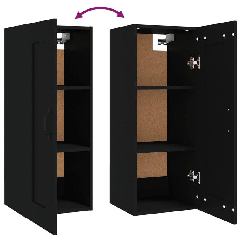 Hanging Cabinet Black 35x34x90 cm Engineered Wood