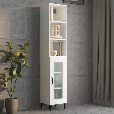 Wall Cabinet White 34.5x32.5x90 cm Engineered Wood