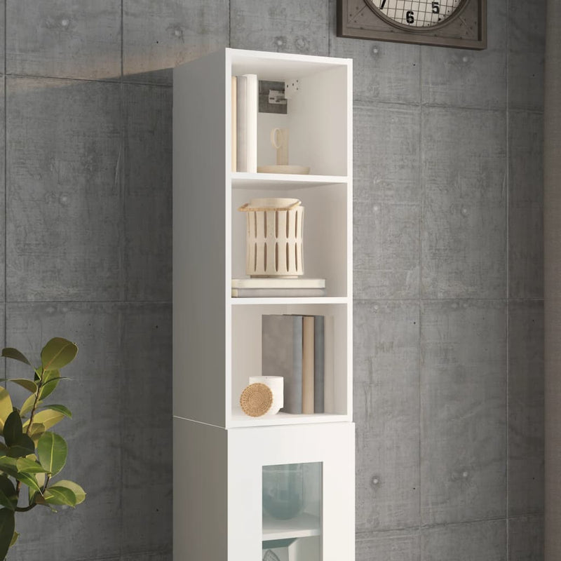 Wall Cabinet White 34.5x32.5x90 cm Engineered Wood