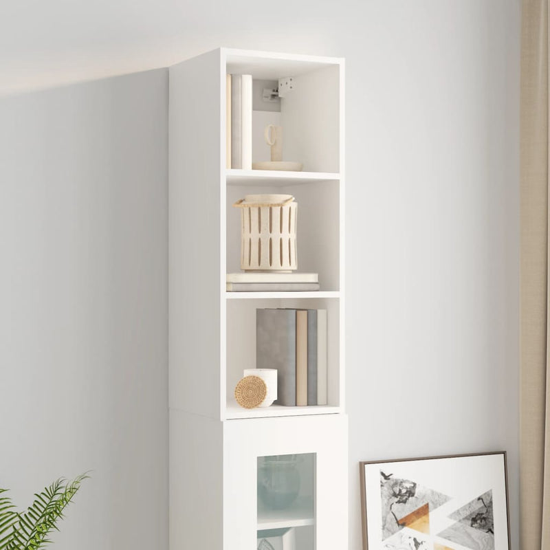 Wall Cabinet White 34.5x32.5x90 cm Engineered Wood