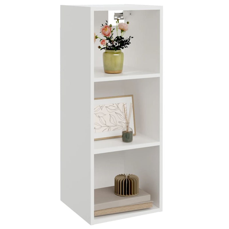 Wall Cabinet White 34.5x32.5x90 cm Engineered Wood