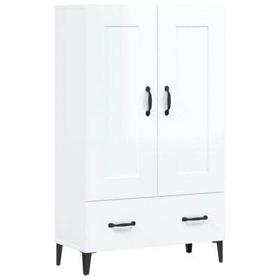 Highboard High Gloss White 70x31x115 cm Engineered Wood