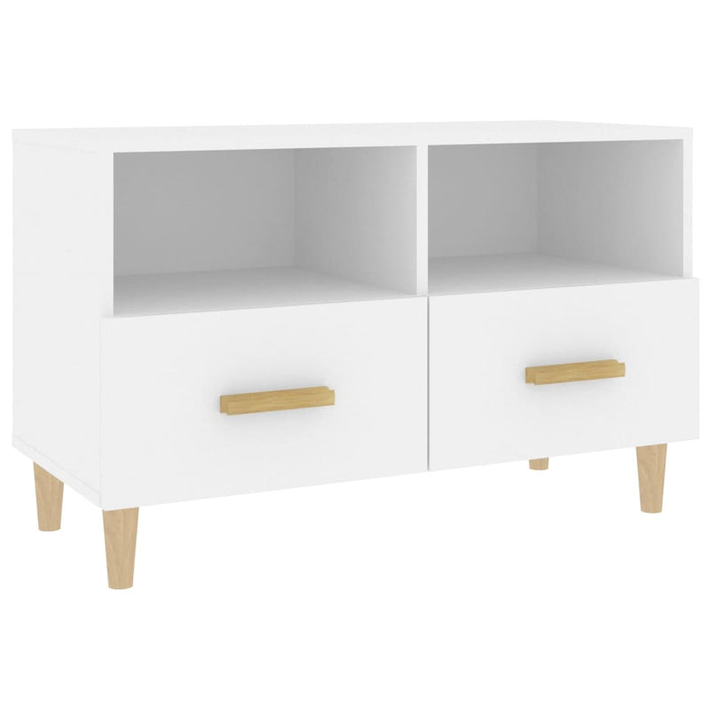 TV Cabinet White 80x36x50 cm Engineered Wood