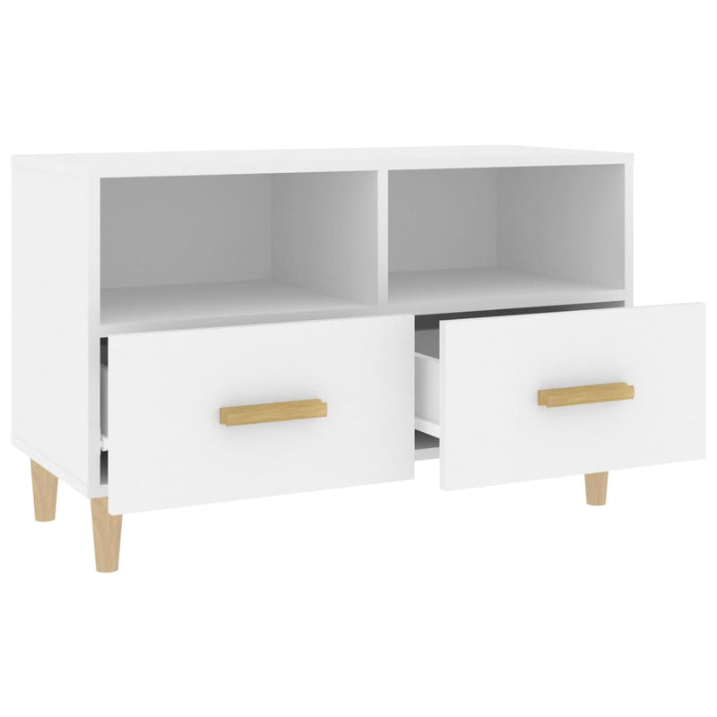 TV Cabinet White 80x36x50 cm Engineered Wood