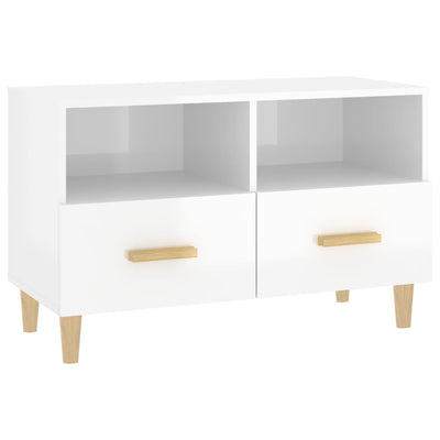 TV Cabinet High Gloss White 80x36x50 cm Engineered Wood