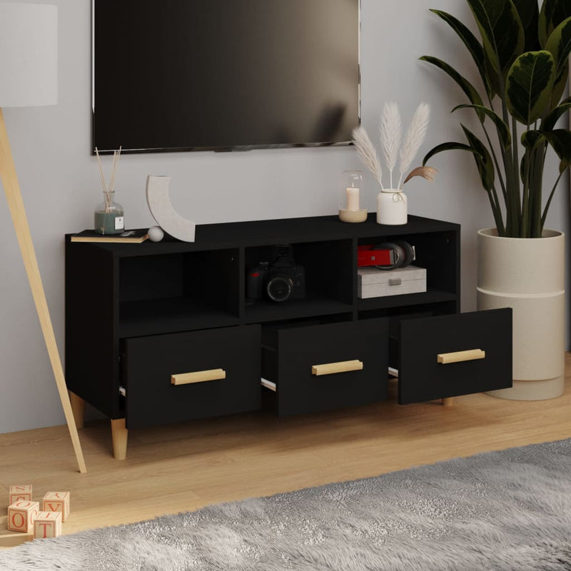 TV Cabinet Black 102x36x50 cm Engineered Wood