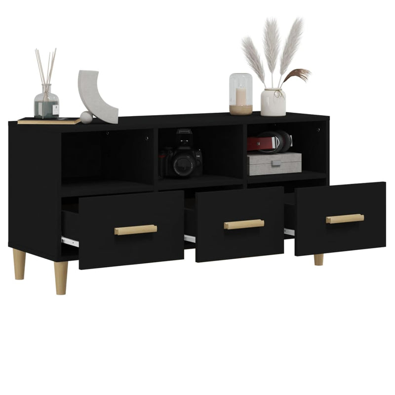 TV Cabinet Black 102x36x50 cm Engineered Wood